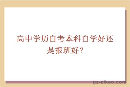高中學(xué)歷自考本科自學(xué)好還是報班好？