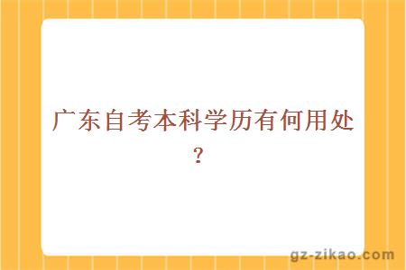 廣東自考本科學(xué)歷有何用處？