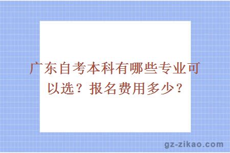 廣東自考本科有哪些專(zhuān)業(yè)可以選？報名費用多少？