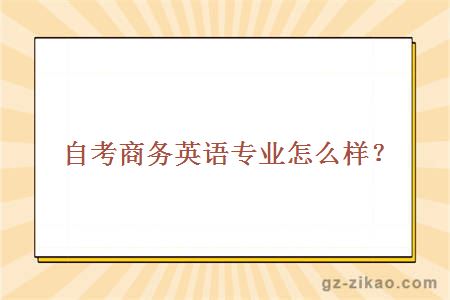 自考商務(wù)英語(yǔ)專(zhuān)業(yè)怎么樣？