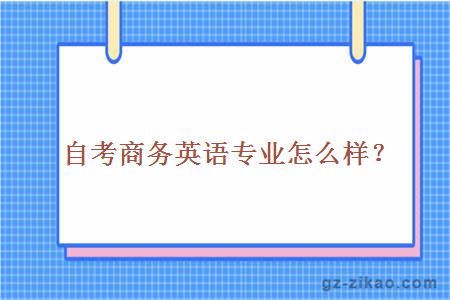 自考商務(wù)英語(yǔ)專(zhuān)業(yè)怎么樣？