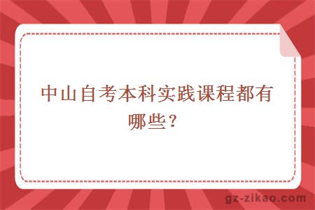 中山自考本科實(shí)踐課程都有哪些？