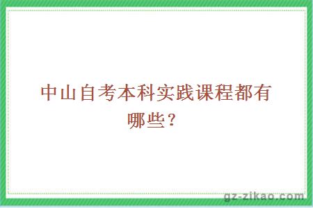 中山自考本科實(shí)踐課程都有哪些？