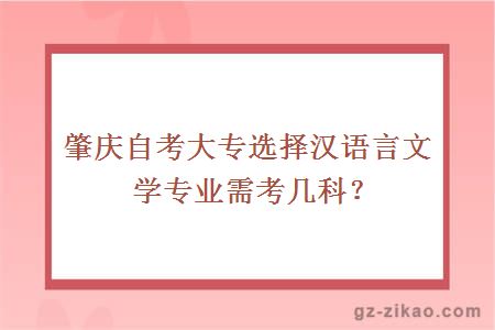 肇慶自考大專(zhuān)選擇漢語(yǔ)言文學(xué)專(zhuān)業(yè)需考幾科？