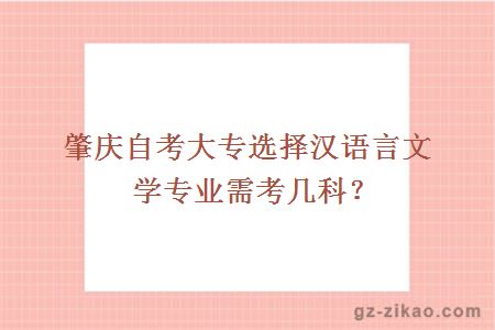 肇慶自考大專(zhuān)選擇漢語(yǔ)言文學(xué)專(zhuān)業(yè)需考幾科？