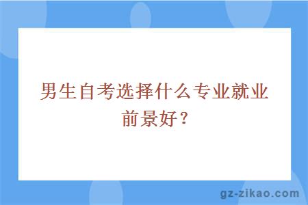 男生自考選擇什么專(zhuān)業(yè)就業(yè)前景好？