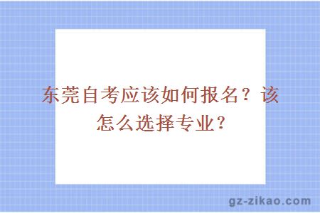 東莞自考應該如何報名？該怎么選擇專(zhuān)業(yè)？