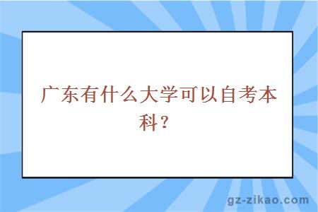 廣東有什么大學(xué)可以自考本科？