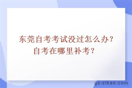 東莞自考考試沒(méi)過(guò)怎么辦？自考在哪里補考？