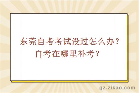 東莞自考考試沒(méi)過(guò)怎么辦？自考在哪里補考？
