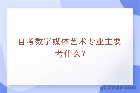 自考數字媒體藝術(shù)專(zhuān)業(yè)主要考什么？