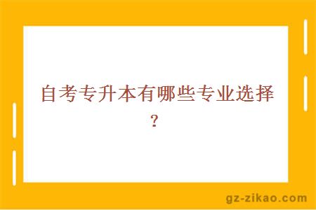 自考專(zhuān)升本有哪些專(zhuān)業(yè)選擇？