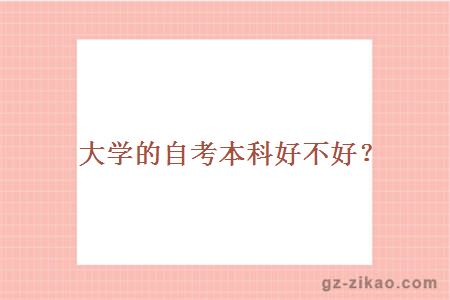 大學(xué)的自考本科好不好？