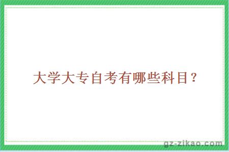 大學(xué)大專(zhuān)自考有哪些科目？