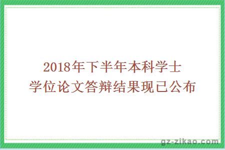 2018年下半年本科學(xué)士學(xué)位論文答辯結果現已公布