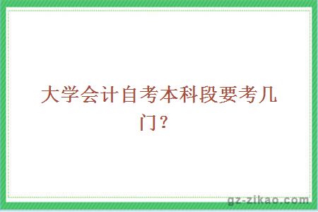 大學(xué)會(huì )計自考本科段要考幾門(mén)？
