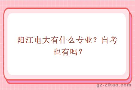 陽(yáng)江電大有什么專(zhuān)業(yè)？自考也有嗎？
