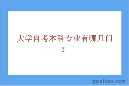 大學(xué)自考本科專(zhuān)業(yè)有哪幾門(mén)？