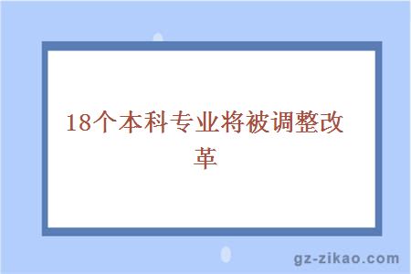 18個(gè)本科專(zhuān)業(yè)將被調整改革