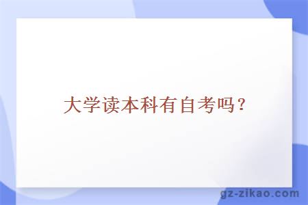 大學(xué)讀本科有自考嗎？