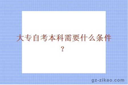 大專(zhuān)自考本科需要什么條件？