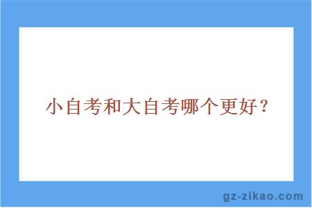 小自考和大自考哪個(gè)更好？