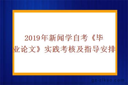 2019年新聞學(xué)自考《畢業(yè)論文》實(shí)踐考核及指導安排