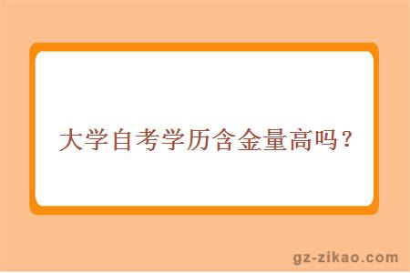 大學(xué)自考學(xué)歷含金量高嗎？