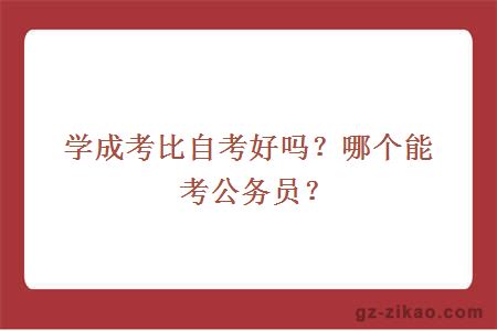 學(xué)成考比自考好嗎？哪個(gè)能考公務(wù)員？