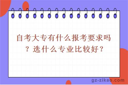 自考大專(zhuān)有什么報考要求嗎？選什么專(zhuān)業(yè)比較好？