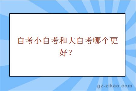 自考小自考和大自考哪個(gè)更好？