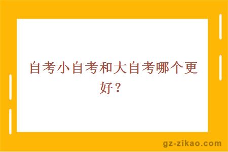 自考小自考和大自考哪個(gè)更好？
