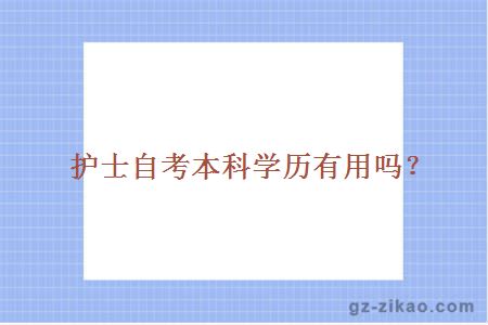 護士自考本科學(xué)歷有用嗎？