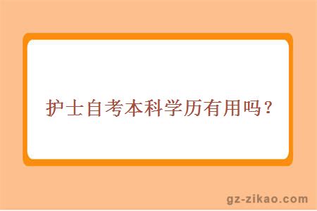 護士自考本科學(xué)歷有用嗎？