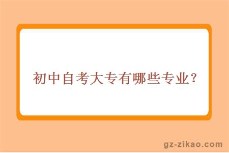 初中自考大專(zhuān)有哪些專(zhuān)業(yè)？