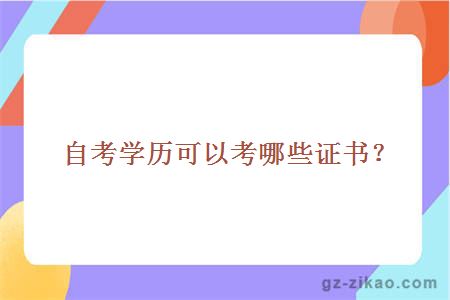 自考學(xué)歷可以考哪些證書(shū)？