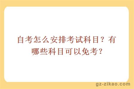 自考怎么安排考試科目？有哪些科目可以免考？