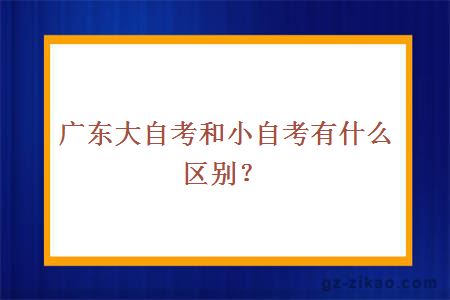 廣東大自考和小自考有什么區別？