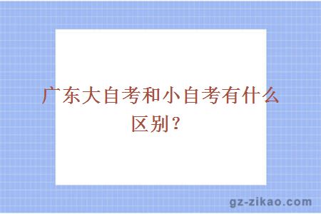 廣東大自考和小自考有什么區別？
