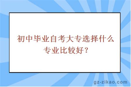 初中畢業(yè)自考大專(zhuān)選擇什么專(zhuān)業(yè)比較好？