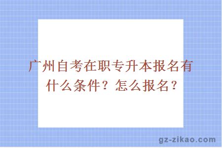 廣州自考在職專(zhuān)升本報名有什么條件？怎么報名？