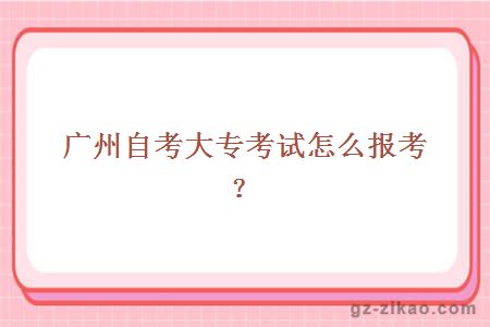 廣州自考大專(zhuān)考試怎么報考？
