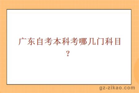 廣東自考本科考哪幾門(mén)科目？