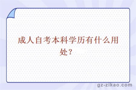 成人自考本科學(xué)歷有什么用處？