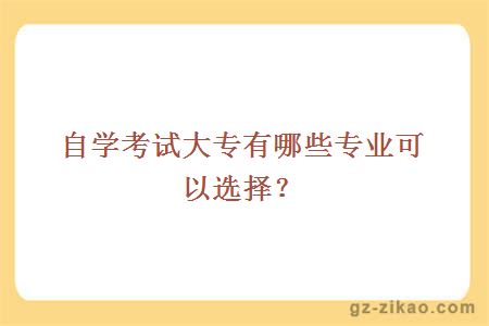 自學(xué)考試大專(zhuān)有哪些專(zhuān)業(yè)可以選擇？