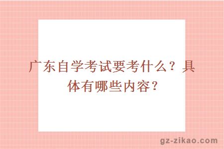 廣東自學(xué)考試要考什么？具體有哪些內容？