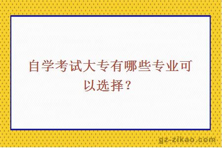 自學(xué)考試大專(zhuān)有哪些專(zhuān)業(yè)可以選擇？