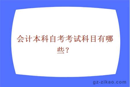 會(huì )計本科自考考試科目有哪些？
