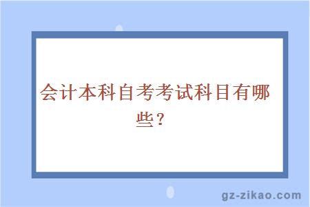 會(huì )計本科自考考試科目有哪些？