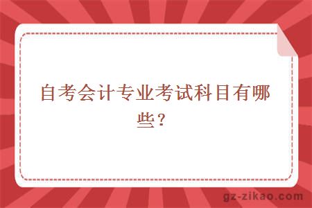 自考會(huì )計專(zhuān)業(yè)考試科目有哪些？